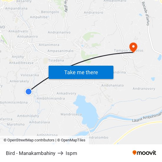 Bird - Manakambahiny to Ispm map