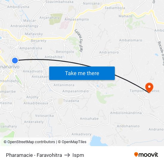 Pharamacie - Faravohitra to Ispm map