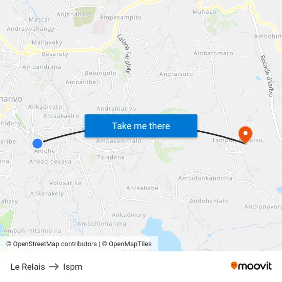 Le Relais to Ispm map