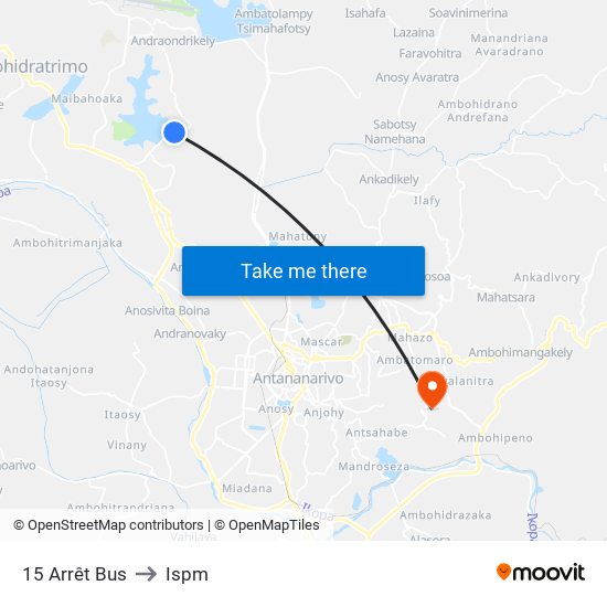 15 Arrêt Bus to Ispm map