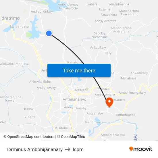 Terminus Ambohijanahary to Ispm map