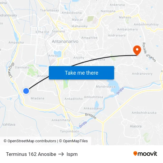 Terminus 162 Anosibe to Ispm map
