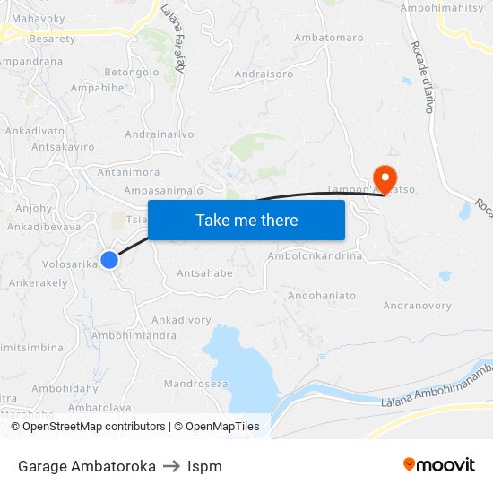 Garage Ambatoroka to Ispm map