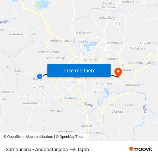 Sampanana - Andohatanjona to Ispm map