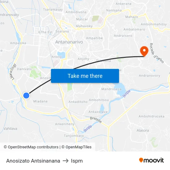 Anosizato Antsinanana to Ispm map