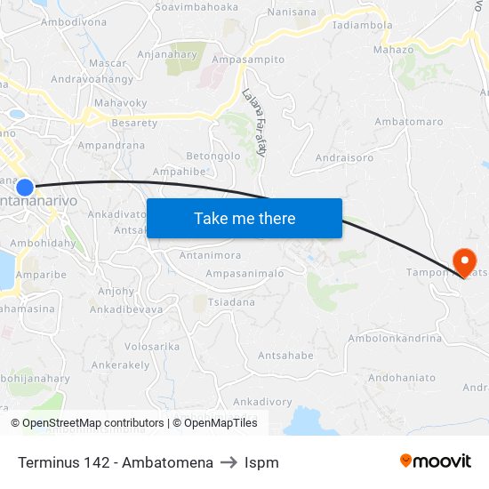 Terminus 142 - Ambatomena to Ispm map