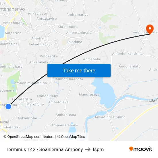 Terminus 142 - Soanierana Ambony to Ispm map