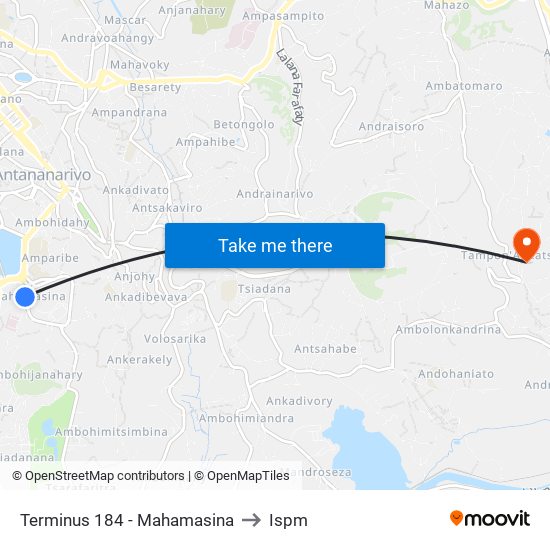 Terminus 184 - Mahamasina to Ispm map