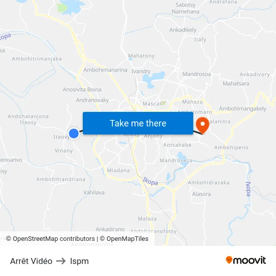 Arrêt Vidéo to Ispm map