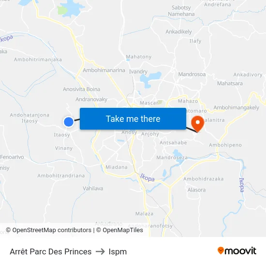 Arrêt Parc Des Princes to Ispm map