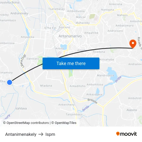Antanimenakely to Ispm map