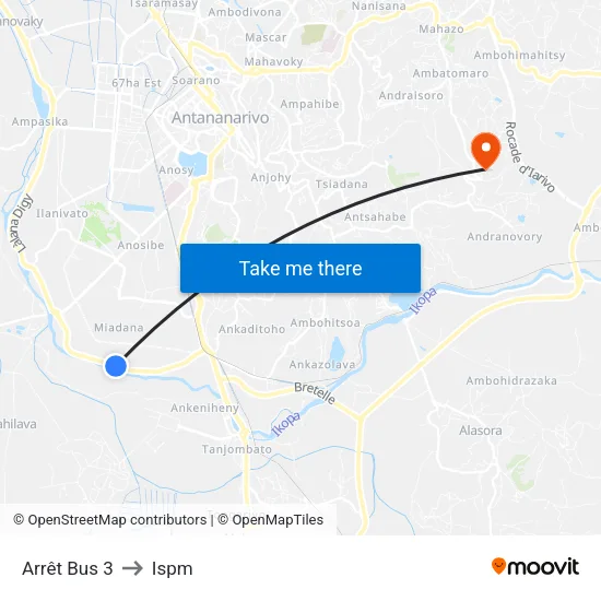 Arrêt Bus 3 to Ispm map