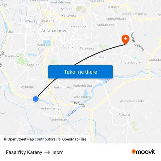 Fasan'Ny Karany to Ispm map