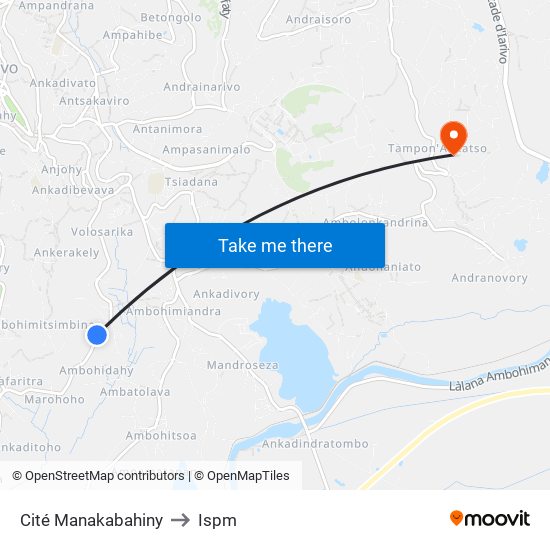 Cité Manakabahiny to Ispm map