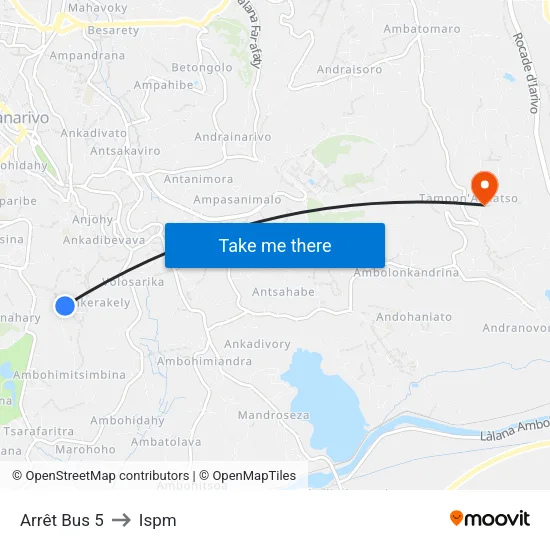 Arrêt Bus 5 to Ispm map
