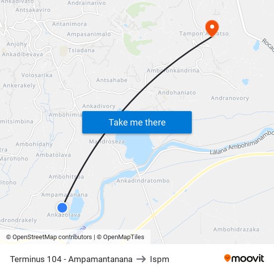 Terminus 104 - Ampamantanana to Ispm map