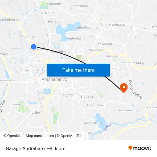 Garage Andraharo to Ispm map