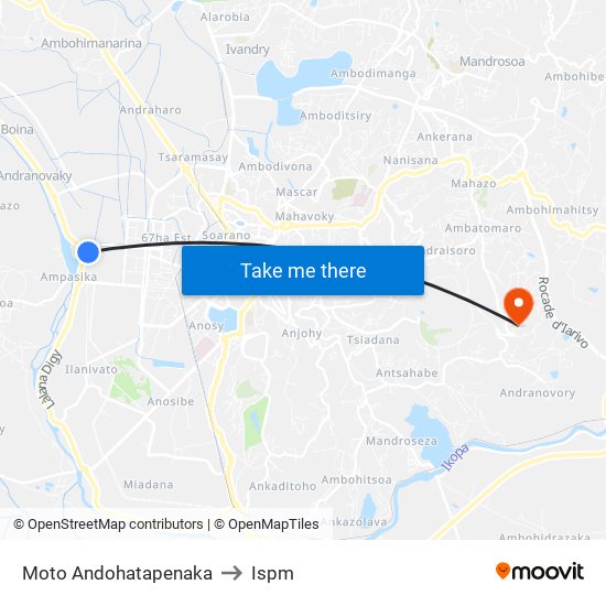 Moto Andohatapenaka to Ispm map