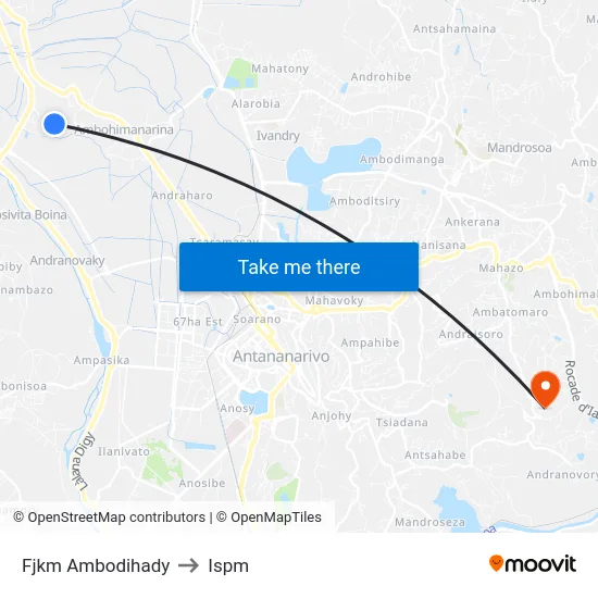 Fjkm Ambodihady to Ispm map