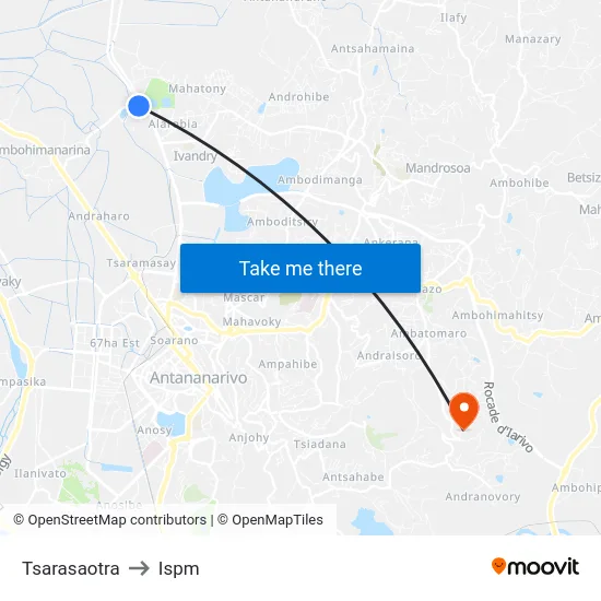 Tsarasaotra to Ispm map