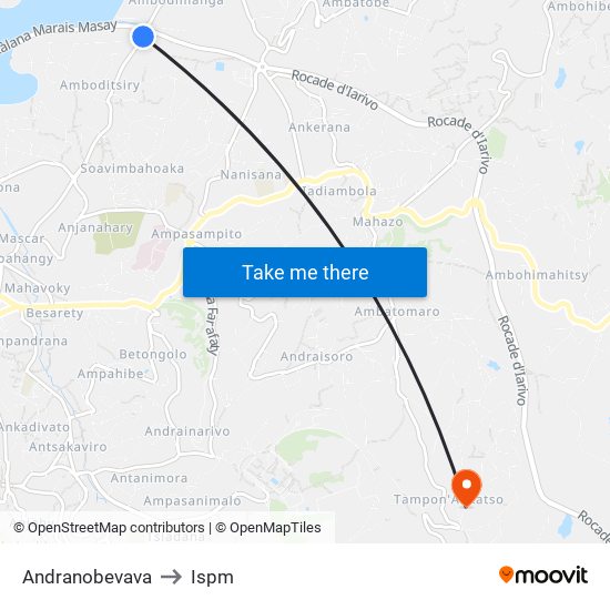 Andranobevava to Ispm map