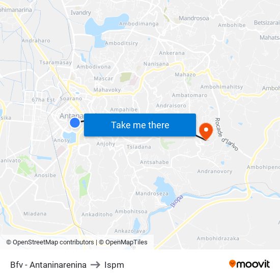 Bfv - Antaninarenina to Ispm map