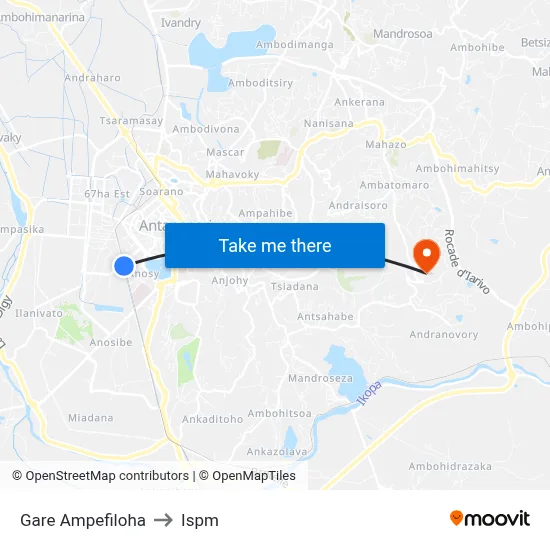 Gare Ampefiloha to Ispm map