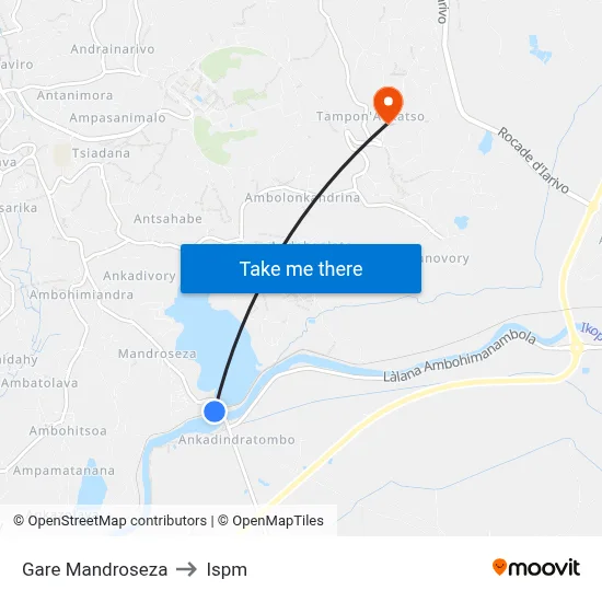 Gare Mandroseza to Ispm map