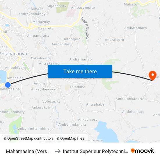 Mahamasina (Vers Ambohijatovo) to Institut Supérieur Polytechnique De Madagascar map