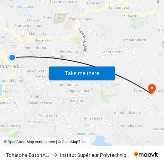 Tohatoha-Baton'Ambondrona to Institut Supérieur Polytechnique De Madagascar map