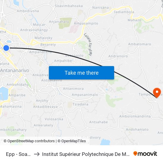 Epp - Soarano to Institut Supérieur Polytechnique De Madagascar map