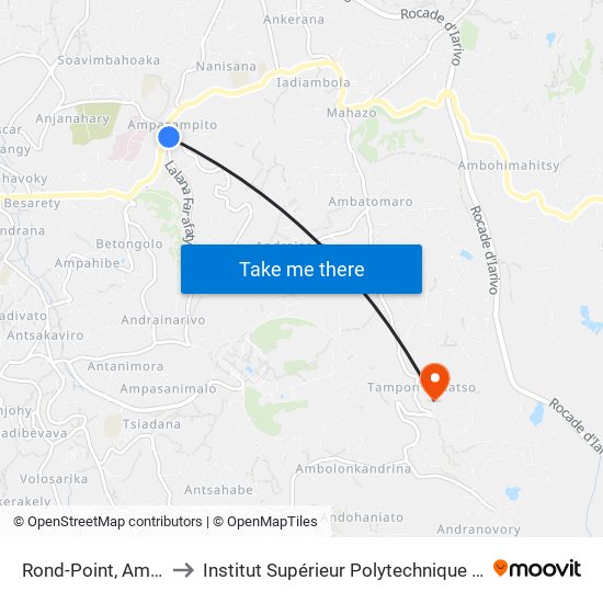 Rond-Point, Ampasapito to Institut Supérieur Polytechnique De Madagascar map