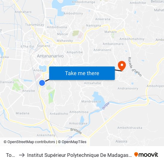 Toby to Institut Supérieur Polytechnique De Madagascar map