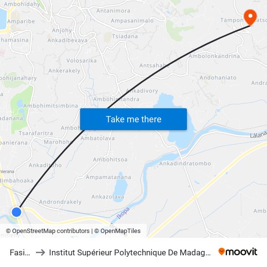 Fasika to Institut Supérieur Polytechnique De Madagascar map