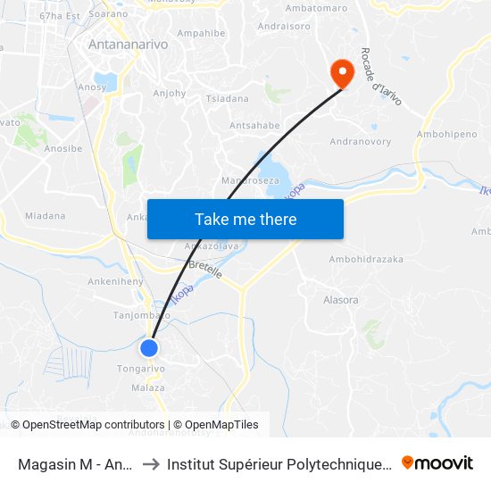 Magasin M - Andohavato to Institut Supérieur Polytechnique De Madagascar map