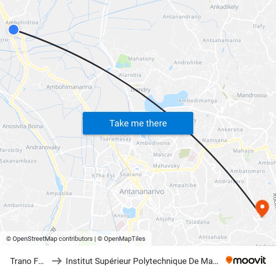 Trano Fotsy to Institut Supérieur Polytechnique De Madagascar map