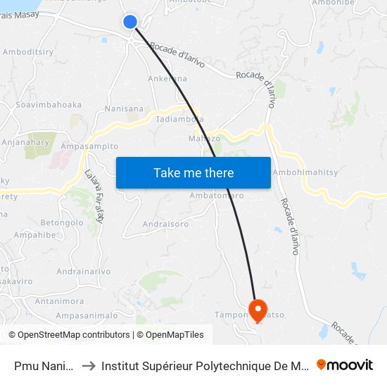 Pmu Nanisana to Institut Supérieur Polytechnique De Madagascar map