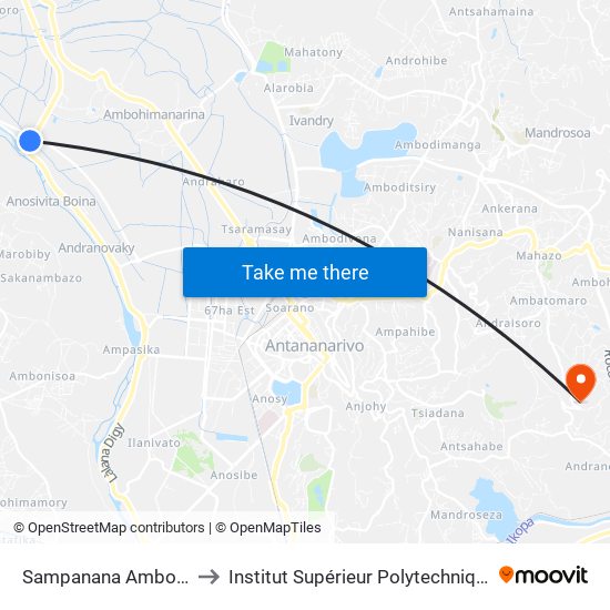 Sampanana Ambohitrimanjaka to Institut Supérieur Polytechnique De Madagascar map
