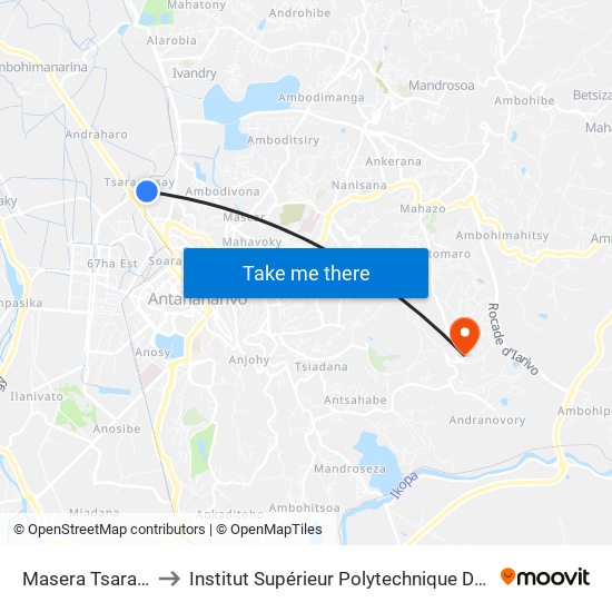 Masera Tsaramasay to Institut Supérieur Polytechnique De Madagascar map