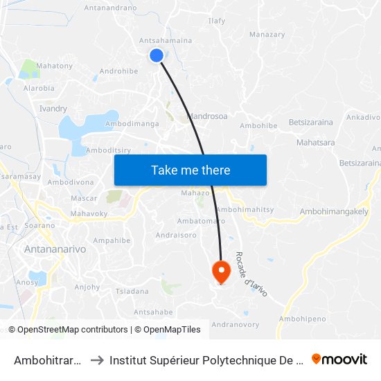 Ambohitrarahaba to Institut Supérieur Polytechnique De Madagascar map