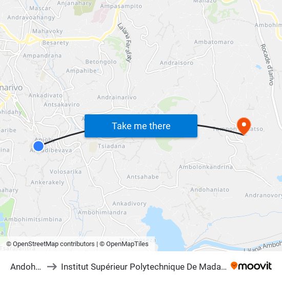 Andohalo to Institut Supérieur Polytechnique De Madagascar map