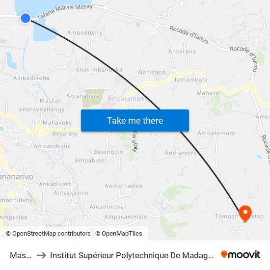 Masay to Institut Supérieur Polytechnique De Madagascar map