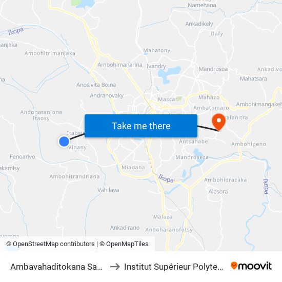 Ambavahaditokana Sampanan'I Mangarivotra to Institut Supérieur Polytechnique De Madagascar map