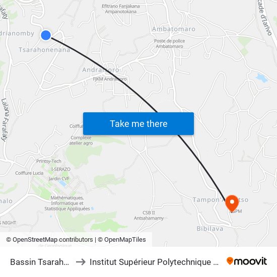 Bassin Tsarahonenana to Institut Supérieur Polytechnique De Madagascar map