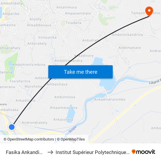 Fasika Ankandimbahoaka to Institut Supérieur Polytechnique De Madagascar map