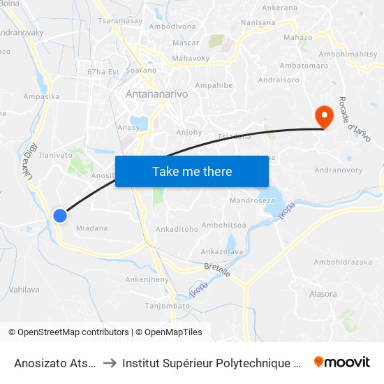 Anosizato Atsinanana to Institut Supérieur Polytechnique De Madagascar map