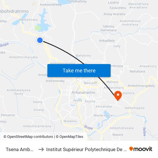 Tsena Ambohibao to Institut Supérieur Polytechnique De Madagascar map