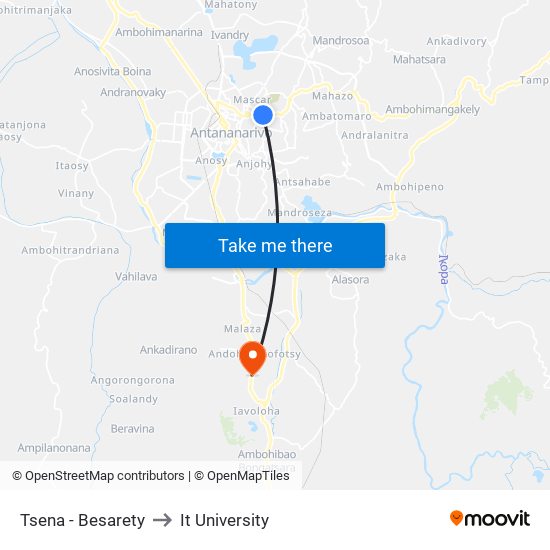 Tsena - Besarety to It University map