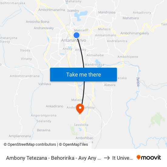 Ambony Tetezana - Behoririka - Avy Any Ankadifotsy to It University map