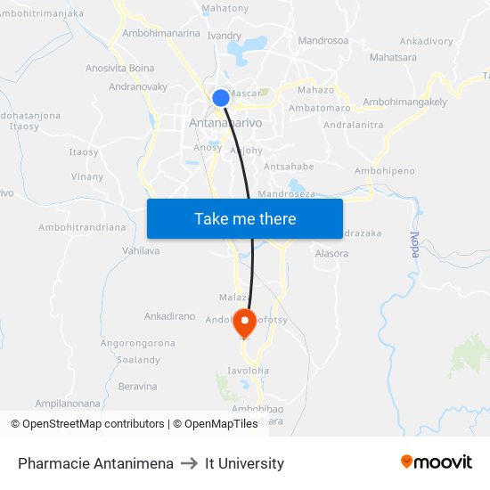 Pharmacie Antanimena to It University map